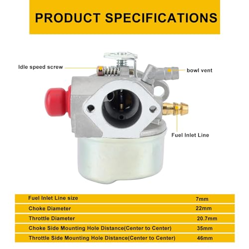 Panari OHH60 OHH55 Carburetor Kit for Tecumesh 6.5HP 5.5HP 5HP OH195EA OHH65 OHH50 OHH55 OHH60 Engine Lawn Mower Carburetor Parts Replace 640004 640025 640014 640017 Tecumesh Carb - Image 5