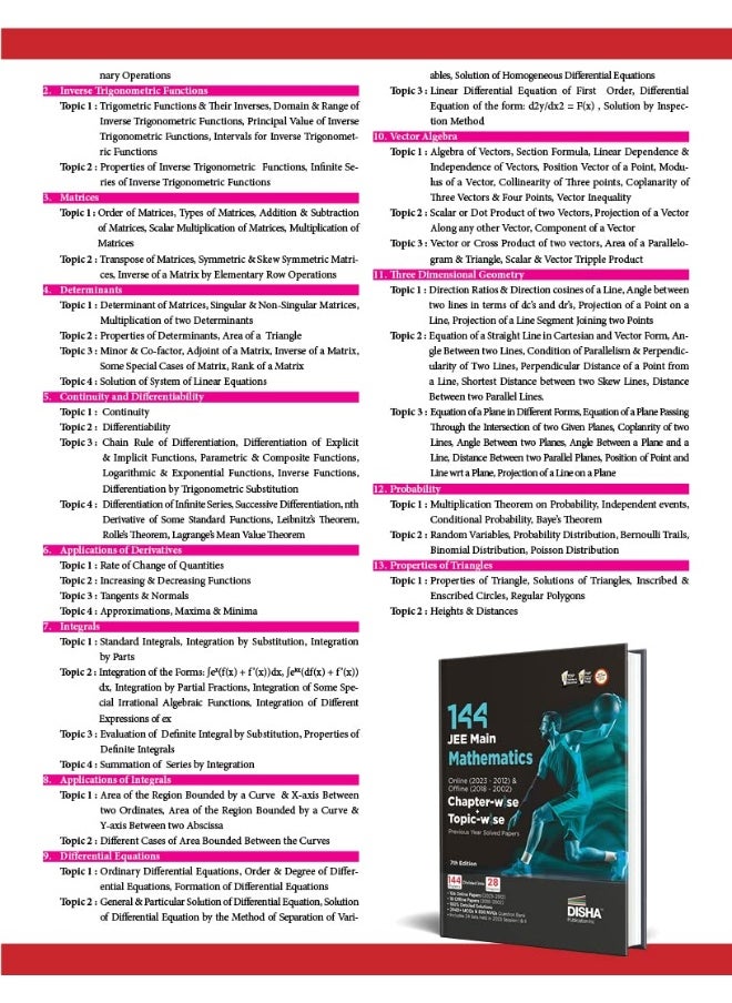 Disha 144 Jee Main Mathematics Online (2023 - 2012  - Image 4