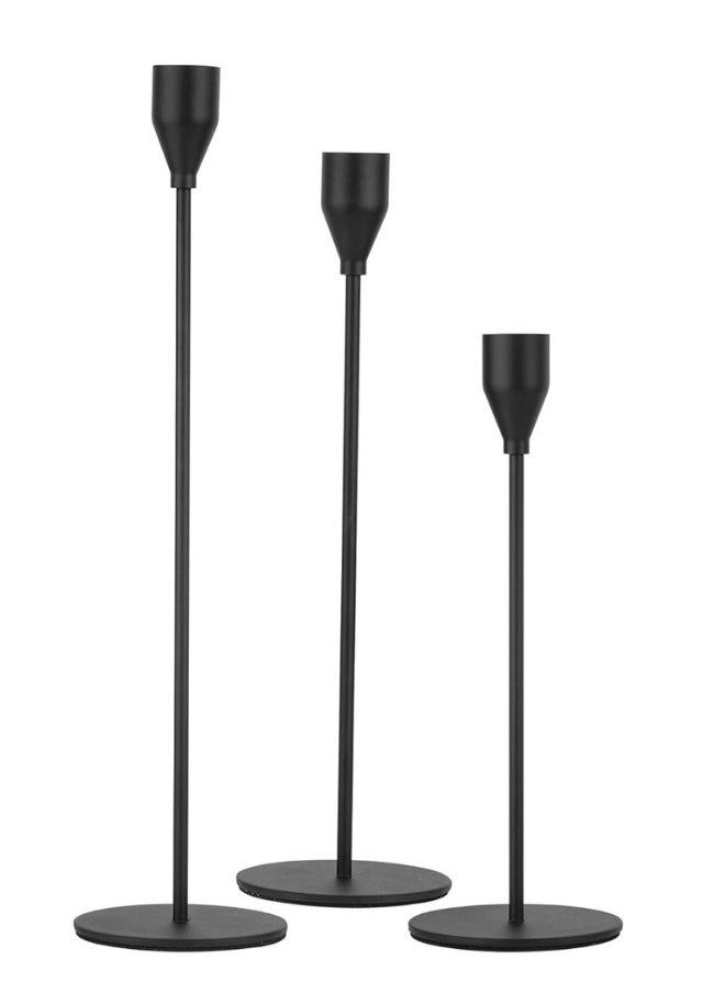 FALMER Set of 3 Candle Holders Metal Candle Holders Tall Candlesticks  - Image 1