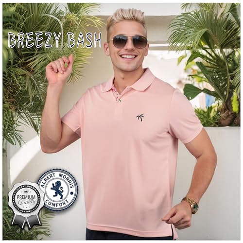 Albert Morris Mens Striped Short Sleeve Polo Shirts 4 Pack - Regular Fit - Multicolor - Aloha Pack - Large - Image 5
