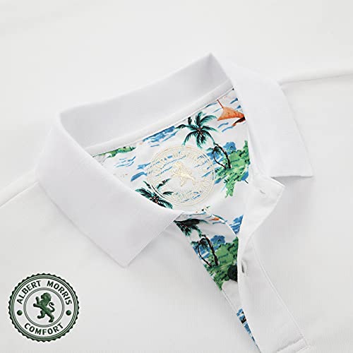 Albert Morris Mens Striped Short Sleeve Polo Shirts 4 Pack - Regular Fit - Multicolor - Aloha Pack - Large - Image 3