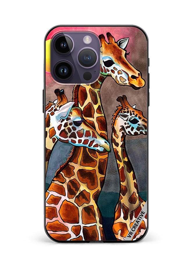 VR CREATIVE Protective Case Cover For Apple iPhone 16 Pro Giraffe Design Multicolour - Image 1