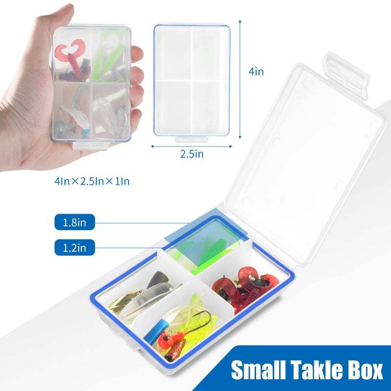 DLUGOPIS 4 Pcs Mini Waterproof Tackle Organizer - Small Fly Fishing Box with Dividers for Hooks, Flies, Beads & Lures - Image 2