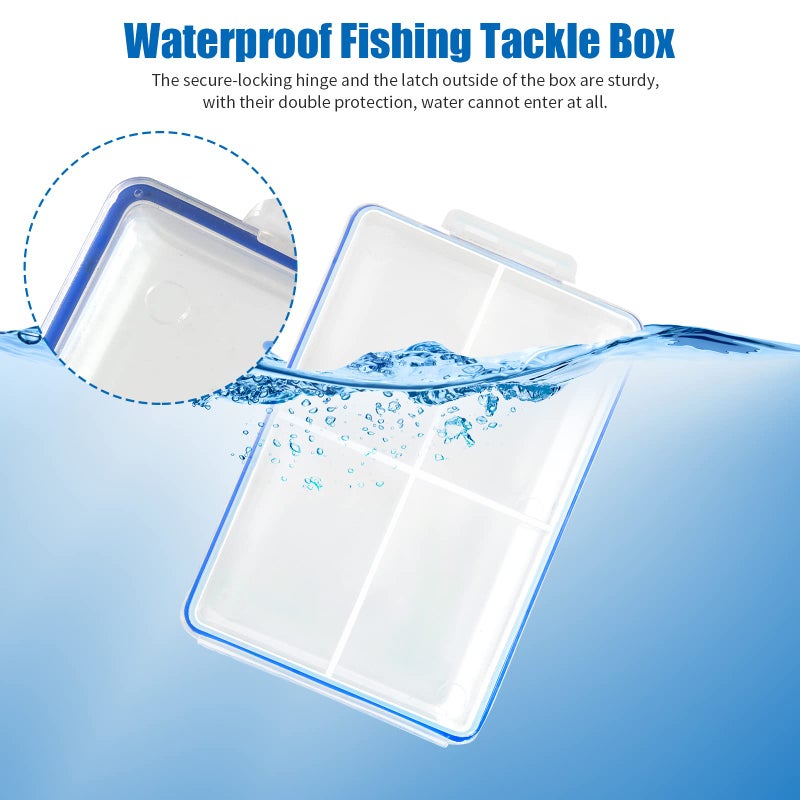 DLUGOPIS 4 Pcs Mini Waterproof Tackle Organizer - Small Fly Fishing Box with Dividers for Hooks, Flies, Beads & Lures - Image 4