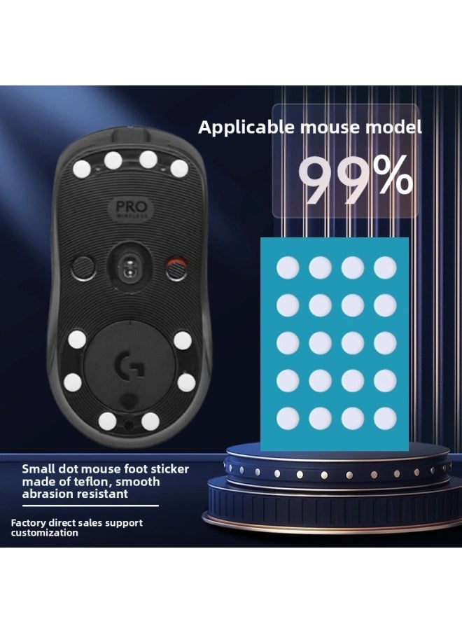 Generic - Special Small Polka Dot White Hard Pad Mouse Foot Stick Electric Game Teflon Material Universal-Color:(20 Capsules) Small Dot Foot Stickers White - Image 1