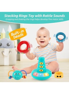 General Musical Toys for 6-12 month babies, Interactive Elephant Music Roly-Poly with Stacked Ring Rattle Toy, Early Educational Sensory Toys for 6-12 Month Kids  - Image 3