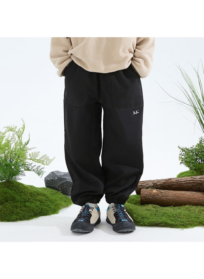 Mipo And Winter Children's Warm Windproof Tapered Pants, Black, 110cm - Image 1