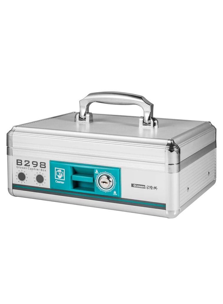 GLOSEN Cash Box With Key Lock Portable Cash Register W27.5 x H11 x D19.5cm Model B298  - Image 3