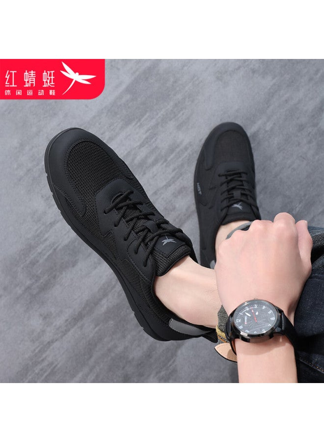 Red Dragonfly Men's Low-top Mesh Travel Sports Casual Shoes Wxa151411 Black Size 39