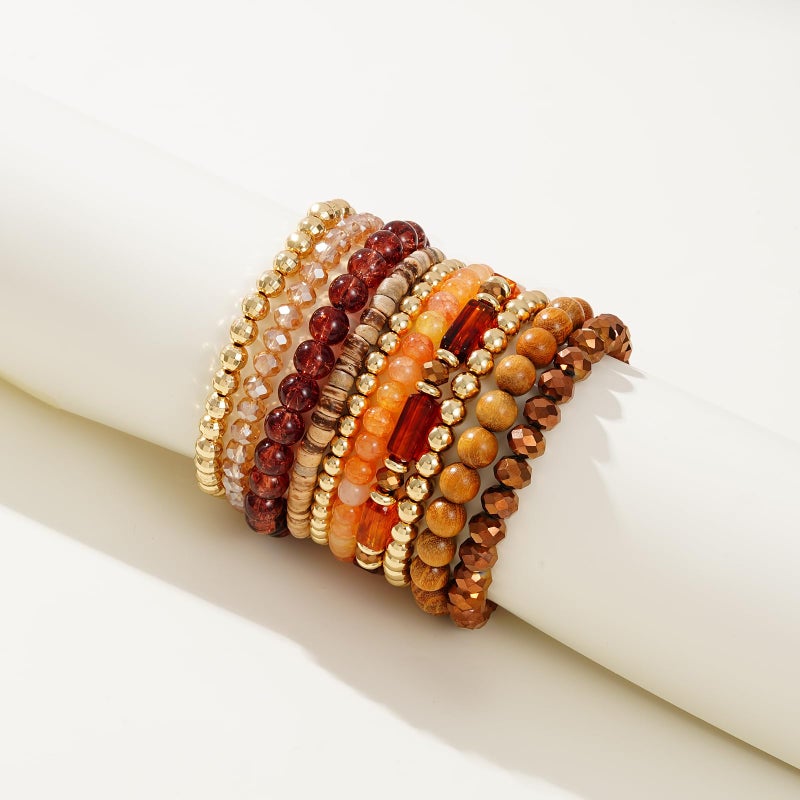 GOOJIDS Surfer Heishi Clay Bead Bracelets for Women Bohemian Stackable Gold Plated Beaded Stretch Bracelets Elastic Layering Friendship Bracelets Set Boho Jewelry - Image 2