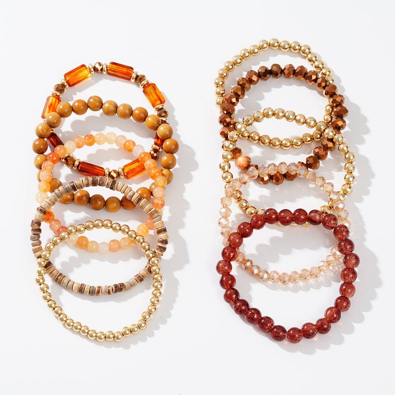 GOOJIDS Surfer Heishi Clay Bead Bracelets for Women Bohemian Stackable Gold Plated Beaded Stretch Bracelets Elastic Layering Friendship Bracelets Set Boho Jewelry - Image 3