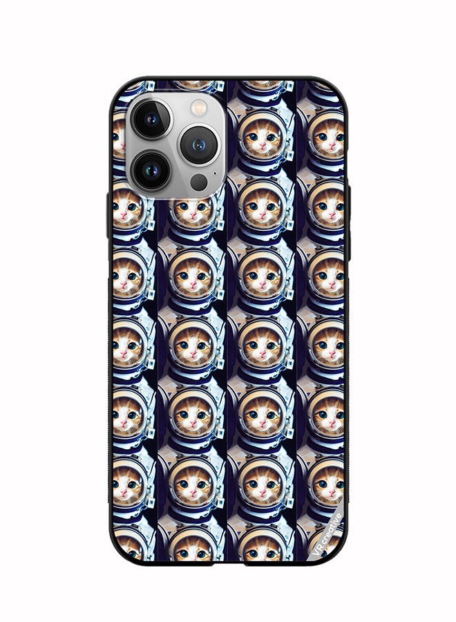 VR CREATIVE Protective Case Cover For Apple iPhone 12 Pro Cat Face Inside Astronauts Helmet Pattern Design Multicolour - Image 1