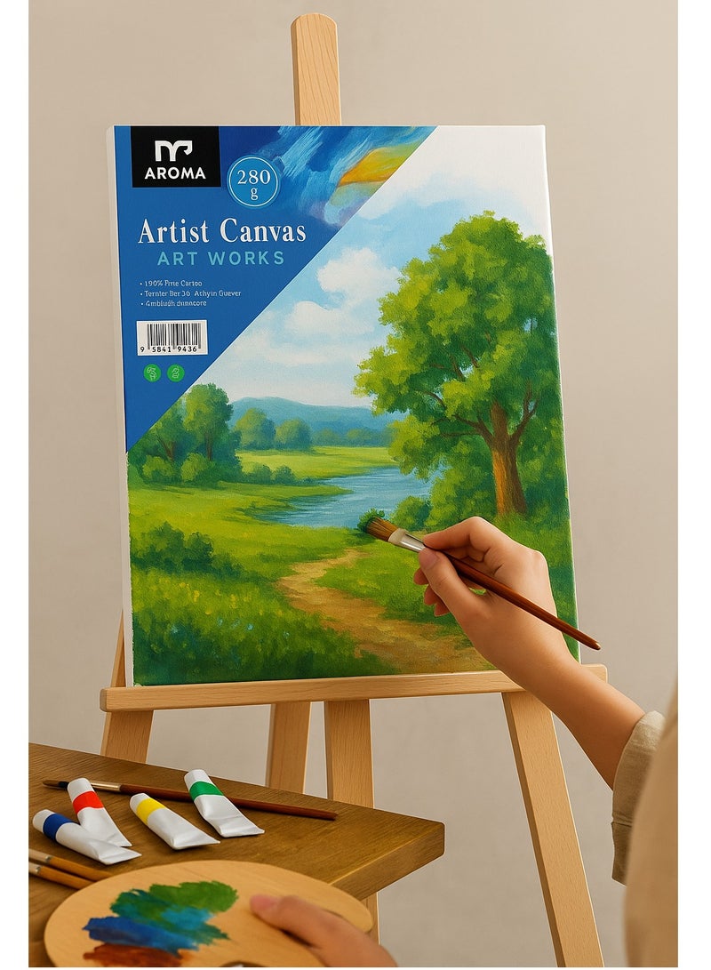 أروما قماش أروما عالي الجودة مقاس 40 × 40 سم - 280 جرام - متوافق مع الأكريليك والقطن الخالص والطلاء الزيتي - Image 2