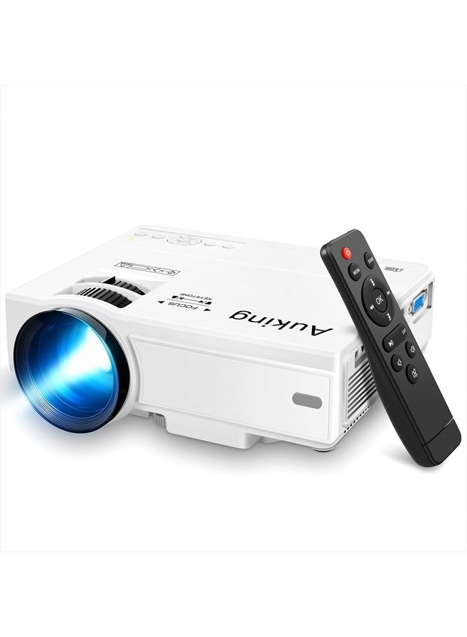 AuKing Projector, 2023 Upgraded Mini Projector, 9500 lumens Multimedia Home Theater Video Projector, Compatible with Full HD 1080P HDMI, USB, VGA, AV, Smartphone, Pad, TV Box, Laptop - Image 1