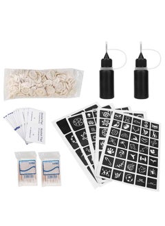 Thoraya Professional Temporary Tattoo Inks Juice Pigment Set Body Pigment Makeup Tool Set (Black+Red)  - Image 2
