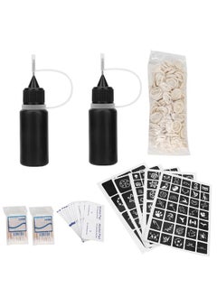 Thoraya Professional Temporary Tattoo Inks Juice Pigment Set Body Pigment Makeup Tool Set (Black+Red)  - Image 3
