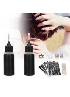Thoraya Professional Temporary Tattoo Inks Juice Pigment Set Body Pigment Makeup Tool Set (Black+Red)  - Image 4