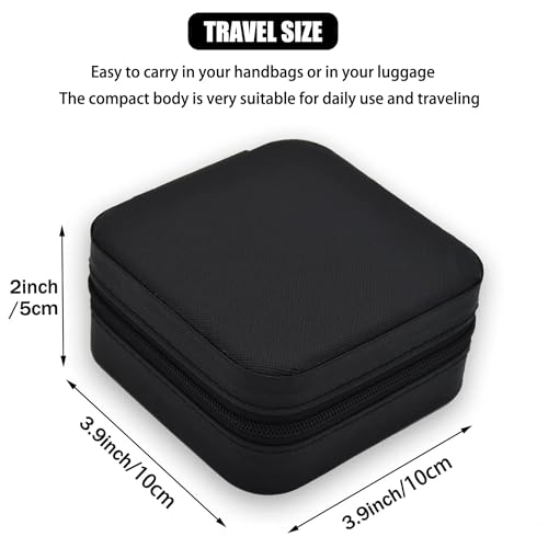 Estele Jewellery Organiser/Box Lightweight Leather Zipper Lock Portable Mini Jewellery Storage Box Case with Dividers Container for Ring, Earrings, Necklace Jewelry Organizer for Women Travel & Party - Image 5
