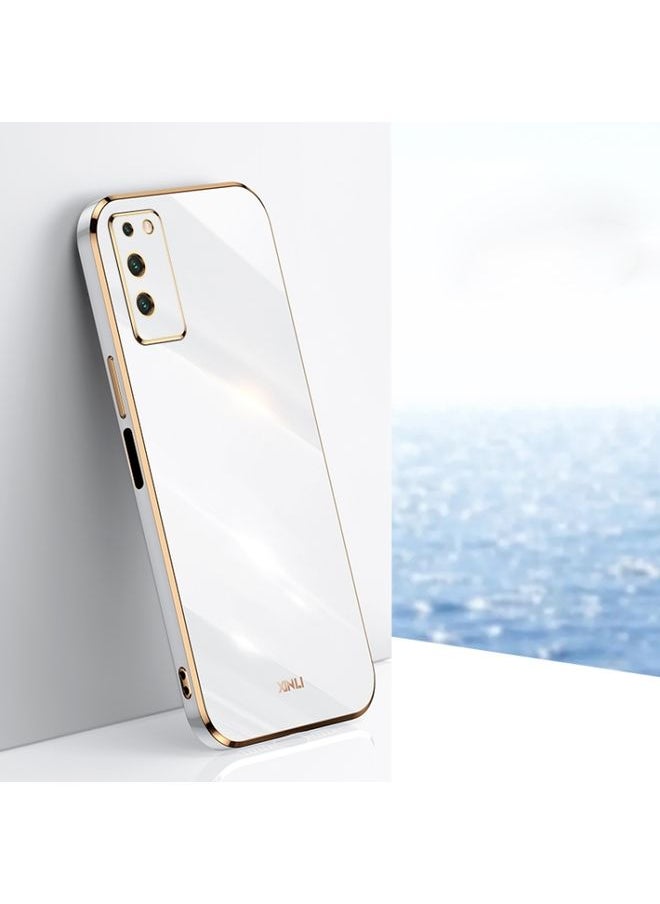 HuHa Case Cover For Honor X10 5G XINLI Straight 6D Plating Gold Edge TPU Shockproof Case White 