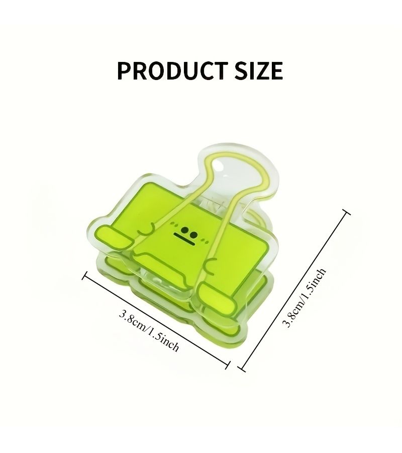 4 Cute Smiling Face Acrylic Binder Clips with Big Eyes Red Multi Colored Durable Office Supplies For Diaries Planners Folders Stationery 4 Pieces - Image 2