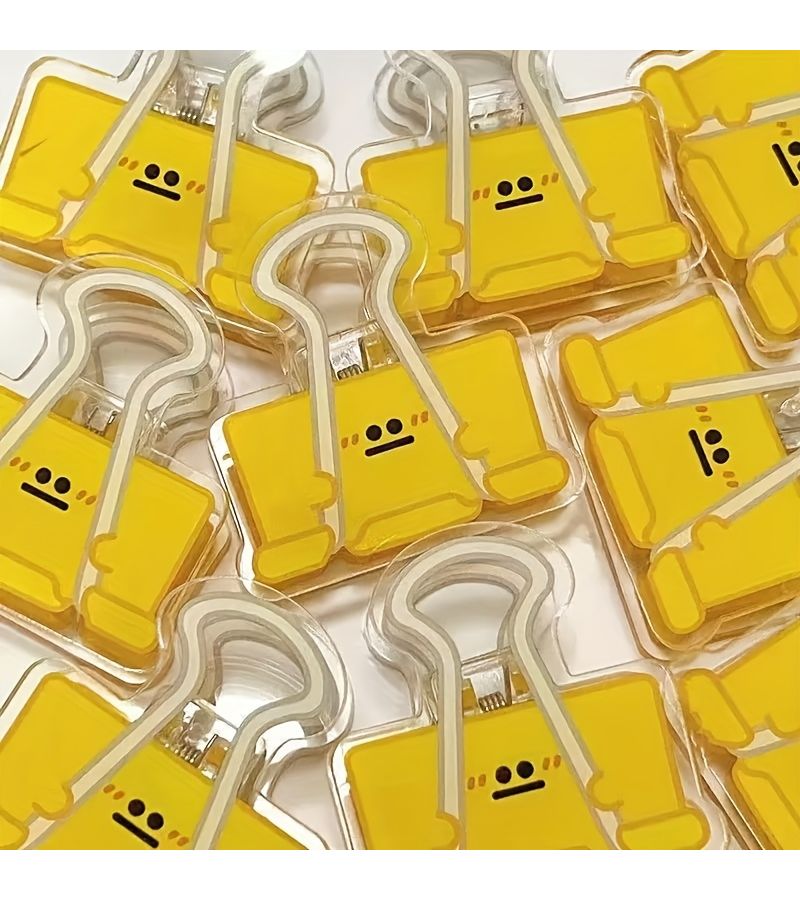 4 Cute Smiling Face Acrylic Binder Clips with Big Eyes Red Multi Colored Durable Office Supplies For Diaries Planners Folders Stationery 4 Pieces - Image 3