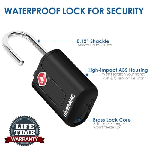 GIVERARE 4 Pack TSA Approved Travel Luggage Locks with Keys, Keyed Suitcase Padlock, Zipper Small Locks, TSA Accepted Compatible Padlocks for Suitcase, Backpack, Gym Locker, Jewelry Box, Anti Theft-Black - Image 5