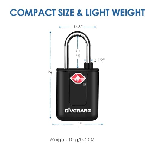 GIVERARE 4 Pack TSA Approved Travel Luggage Locks with Keys, Keyed Suitcase Padlock, Zipper Small Locks, TSA Accepted Compatible Padlocks for Suitcase, Backpack, Gym Locker, Jewelry Box, Anti Theft-Black - Image 2