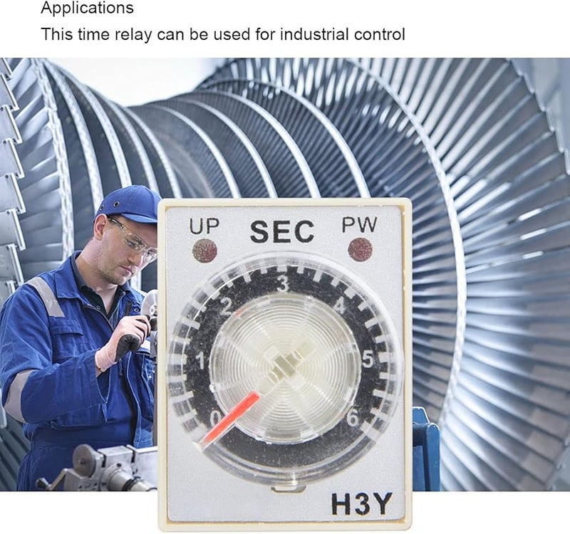 H3Y2 24VDC Time Relay Delay Timer Adjustable Transparent Dial 8 Pins Industrial Control Size 6S - Image 5