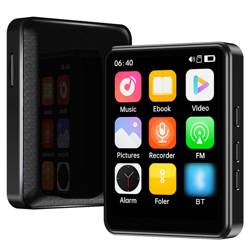 مشغل MP3 و MP4 مع مكبر صوت، شاشة لمس كاملة مقاس 2.4 بوصة، بتقنية البلوتوث ومكبر صوت مدمج وتوسيع بطاقة TF، يدعم قراءة الكتب الإلكترونية وعرض مقاطع فيديو عالية الوضوح، مشغل MP3 أصغر USB - Image 4