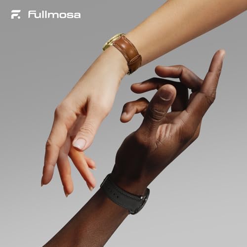 Fullmosa 18mm 20mm 22mm 24mm Leather Watch Bands, 2 Pack Soft Quick Release Watch Strap Compatible with Garmin Vivoactive 5/6/4/3, Venu 4/3S/2S, Samsung Galaxy Fossil Amazfit for Men Women,22mm Toffee Brown&gold/Black&Black - Image 5