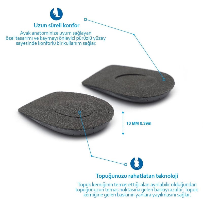 Black Deer Orthopedic Heel Supports for Heel Pain Insoles for Women and Men Plantar Fasciitis (Medium, Gray) - Image 3