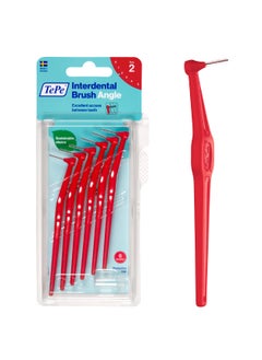 Tepe TEPE Interdental Brush Angle Angled Dental Brush for Teeth Cleaning Pack of 6 05 mm ExtraSmallSmall Gaps Red Size 2 