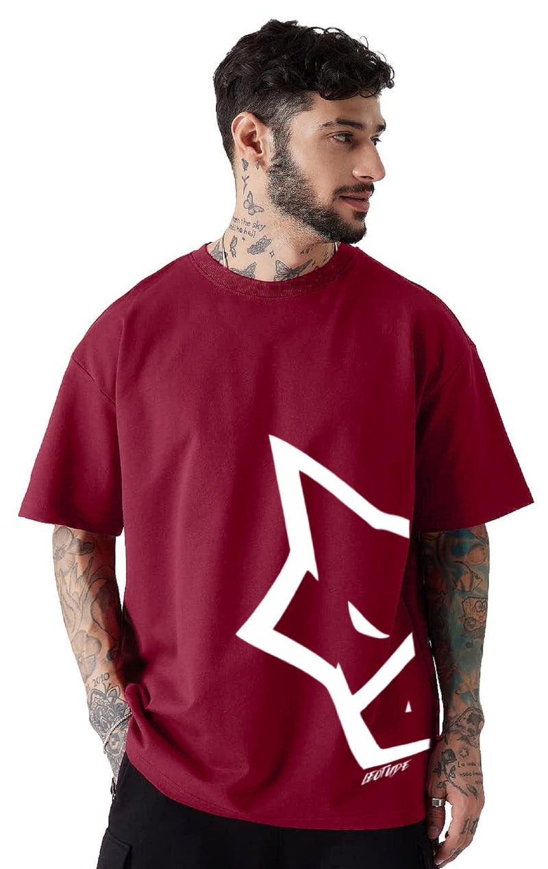 LEOTUDE Men's Oversized Half Sleeve Round Neck T-Shirt (SP-BVTW7IDRAP2J04Z8_Blue_XXL) - Image 5