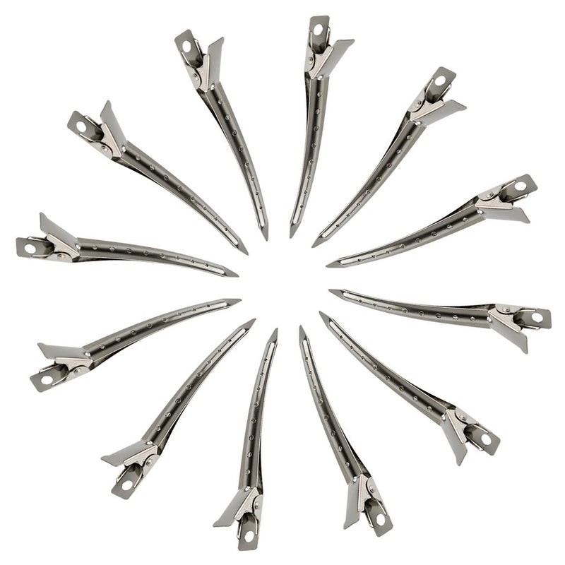 Bantoye 24 Packs Duck Bill Clips, Bantoye 3.5 Inches Rustproof Metal Alligator Curl Clips with Holes for Hair Styling, Hair Coloring, Silver - Image 3