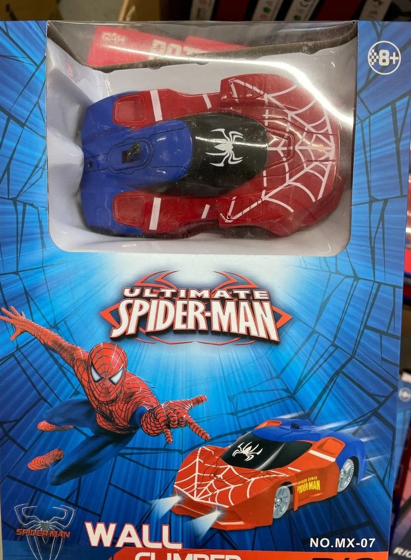 سبايدر مان سيارة تسلق الجدار RC مع جهاز تحكم عن بعد ومحركات قابلة لإعادة الشحن على الأرضيات أو الجدران، متعة لأعلى ولأسفل - للأطفال فوق 8 سنوات (سبايدرمان) - Image 3