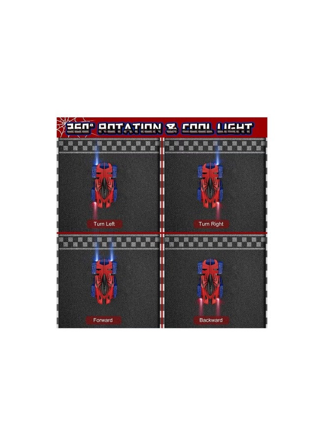 سبايدر مان سيارة تسلق الجدار RC مع جهاز تحكم عن بعد ومحركات قابلة لإعادة الشحن على الأرضيات أو الجدران، متعة لأعلى ولأسفل - للأطفال فوق 8 سنوات (سبايدرمان) - Image 4