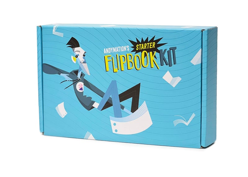 ANDYMATION Official Andymation's Flipbook Starter Kit for Kids & Adults with LED Light Pad for Drawing & Tracing Animation, Premium Pre-drilled Flip Book Paper, Removable Binding Screws - Image 1