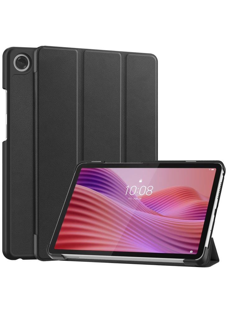 جراب جلدي مقاوم للسقوط مع حامل لجهاز Lenovo Tab K9/Tab One اللوحي - أسود - Image 1