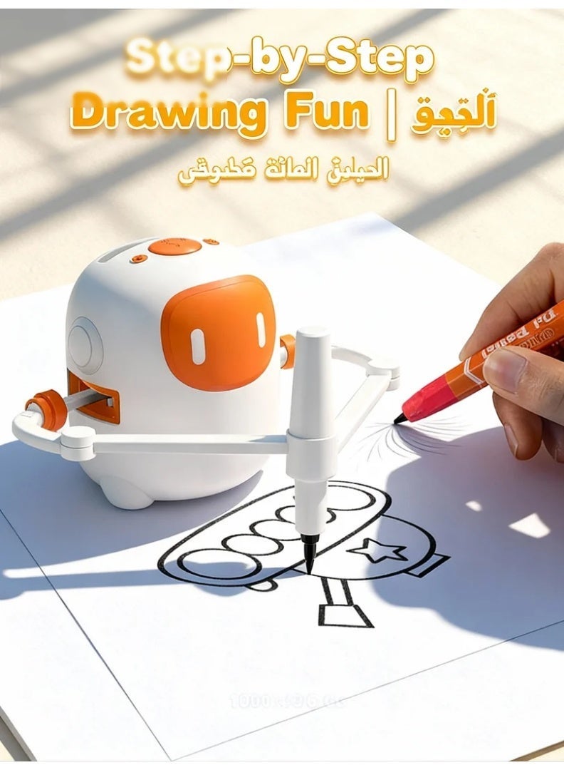 AI Smart Drawing Robot Toy for Kids | Auto Drawing + Voice Reading + Music Interaction | Early Learning Art Gift | No App Needed | Color Pens & Board Included STEM Creative Kit - Image 2