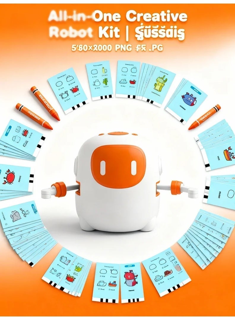 AI Smart Drawing Robot Toy for Kids | Auto Drawing + Voice Reading + Music Interaction | Early Learning Art Gift | No App Needed | Color Pens & Board Included STEM Creative Kit - Image 5