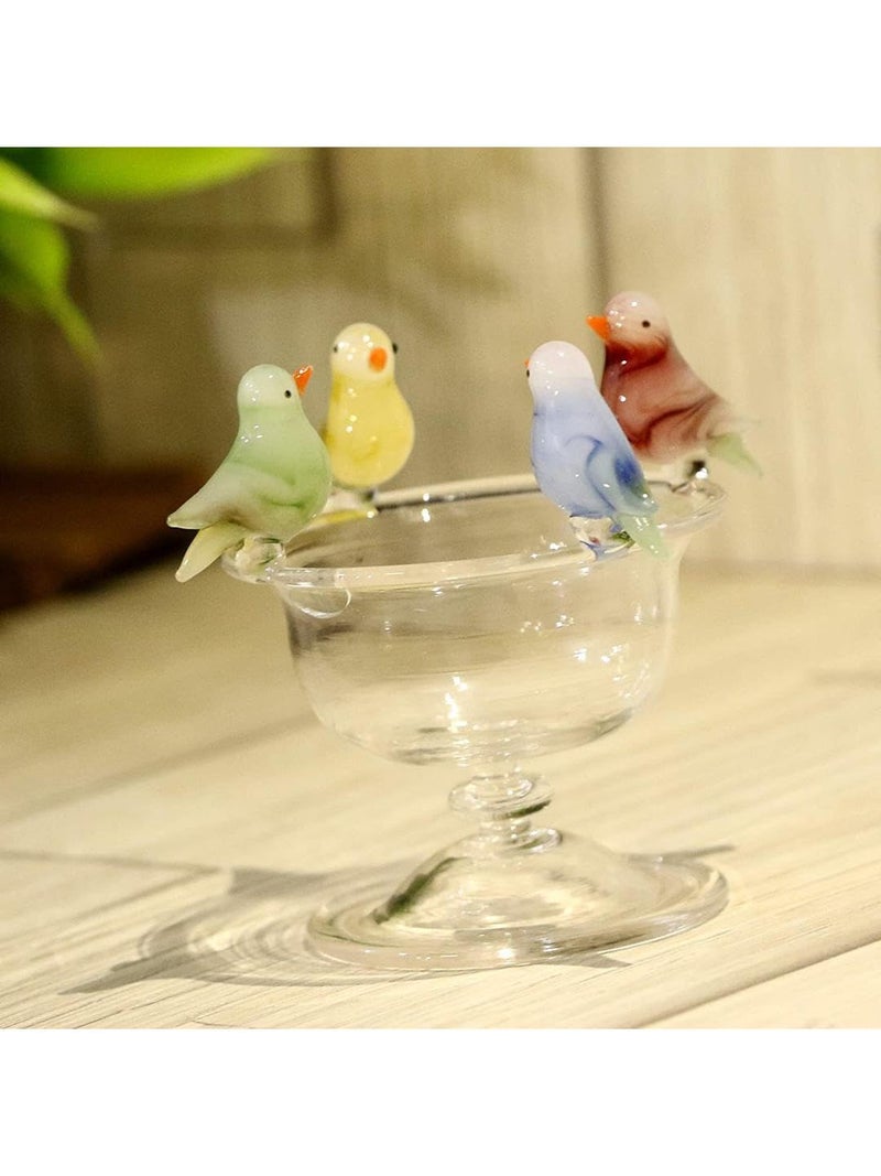 Somil Five Multicolor Thirsty Birds Sitting On A Water Pot Crystal Glass Decorative Gifting Showpiece, Multi, Pack of 1 - Image 4