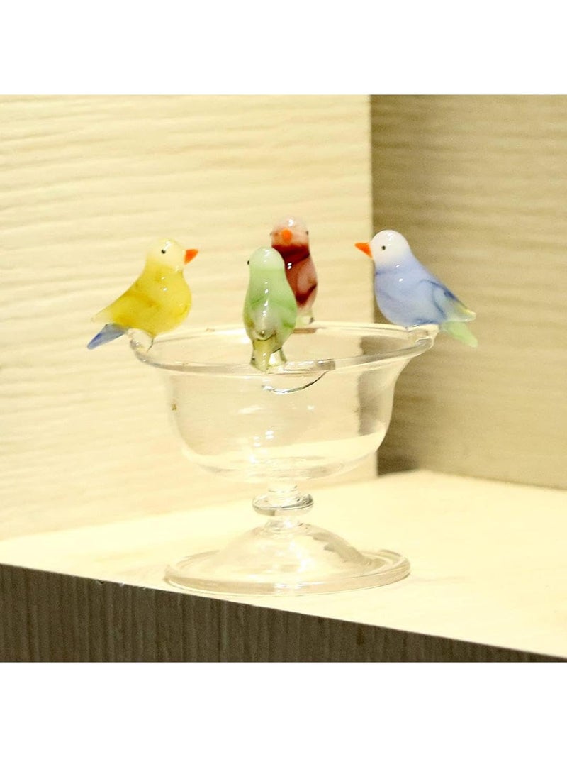 Somil Five Multicolor Thirsty Birds Sitting On A Water Pot Crystal Glass Decorative Gifting Showpiece, Multi, Pack of 1 - Image 2