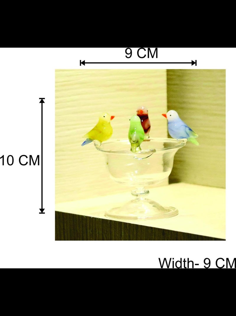 Somil Five Multicolor Thirsty Birds Sitting On A Water Pot Crystal Glass Decorative Gifting Showpiece, Multi, Pack of 1 - Image 5