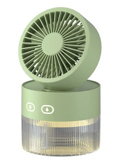Arabest Foldable Small Desk Fan with Cool Wind Humidification Spray USB Battery Powered Vortex Fan Three-Speed Powerful Airflow 60° Rotation Home Office Bedroom Desktop Silent Fan (Green)  - Image 1