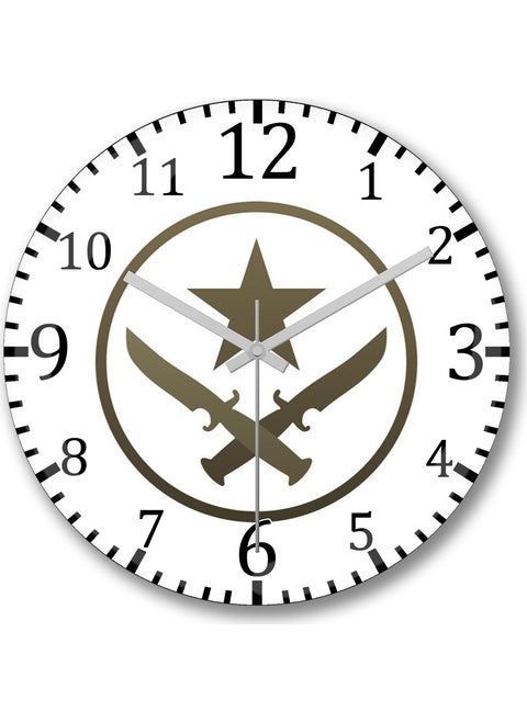 Print Shop Csgo Terrorist Wall Clock Curved Real Glass