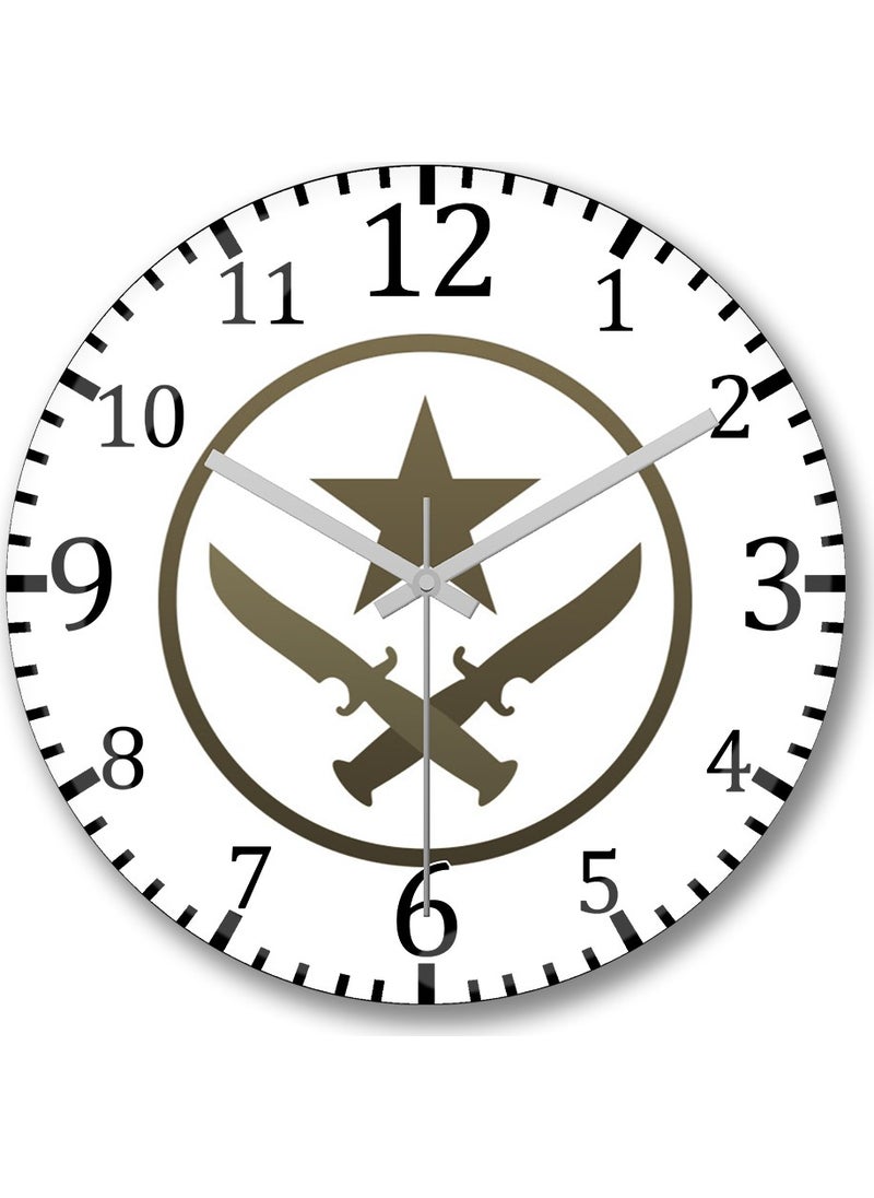 Print Shop Csgo Terrorist Wall Clock Curved Real Glass