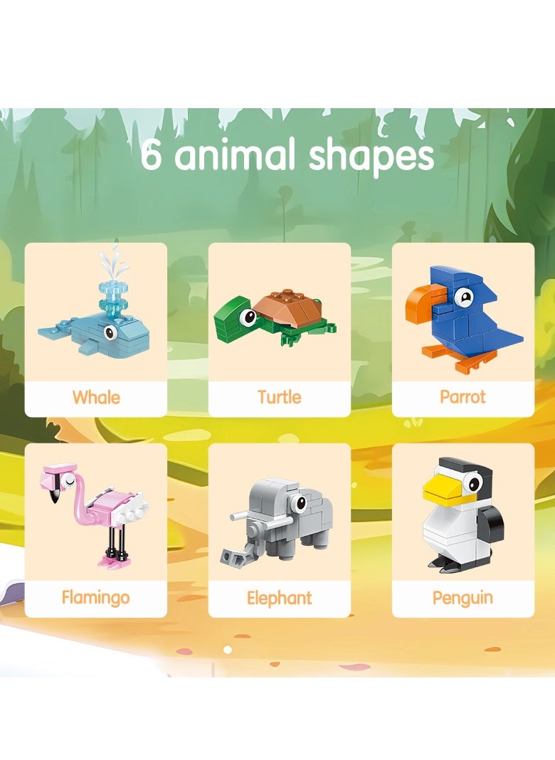 Deli Deli Genius EH741 Animal Series Building Blocks – 12 Surprise Capsule Brick Toys for Kids, Mini Brick Set with Cute Animal Designs, STEM Creative Learning Toy for Ages 6+, 1box with 12 pieces.  - Image 1