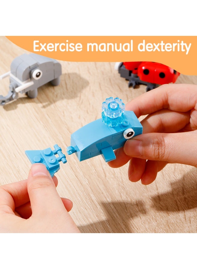 Deli Deli Genius EH741 Animal Series Building Blocks – 12 Surprise Capsule Brick Toys for Kids, Mini Brick Set with Cute Animal Designs, STEM Creative Learning Toy for Ages 6+, 1box with 12 pieces. - Image 5