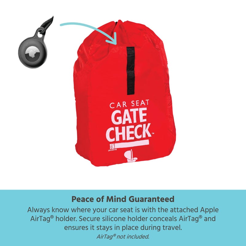 J.L. Childress Gate Check Bag for Car Seats - Travel Bag for Airplane, Fits All Baby & Infant Car Seats, Airport Accessories for Gate Check, Flying Essentials, AirTag Compatible - Red - Image 3