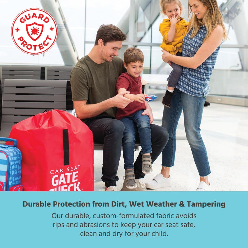 J.L. Childress Gate Check Bag for Car Seats - Travel Bag for Airplane, Fits All Baby & Infant Car Seats, Airport Accessories for Gate Check, Flying Essentials, AirTag Compatible - Red - Image 4